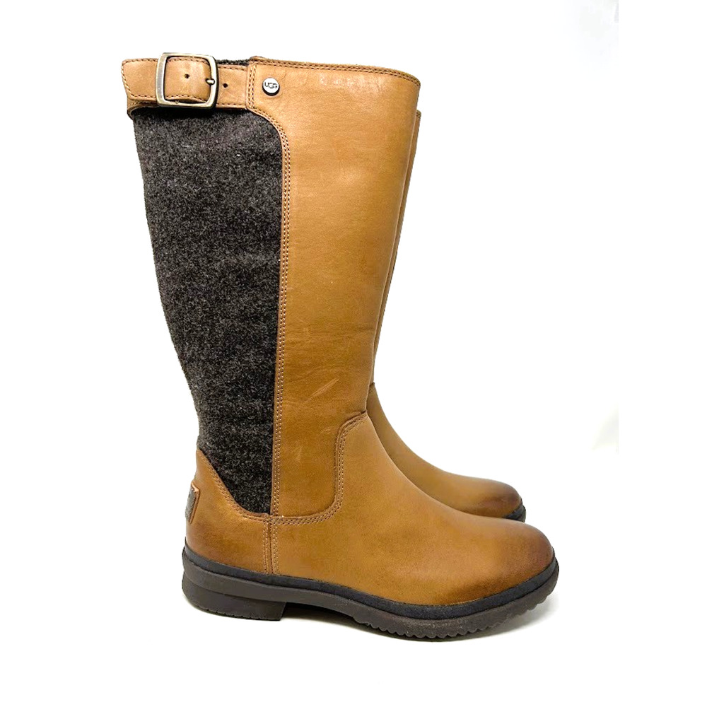 UGG Janina Chestnut Leather Waterproof Riding Boots - Size 6.5 - New #1018472 - Picture 4 of 13